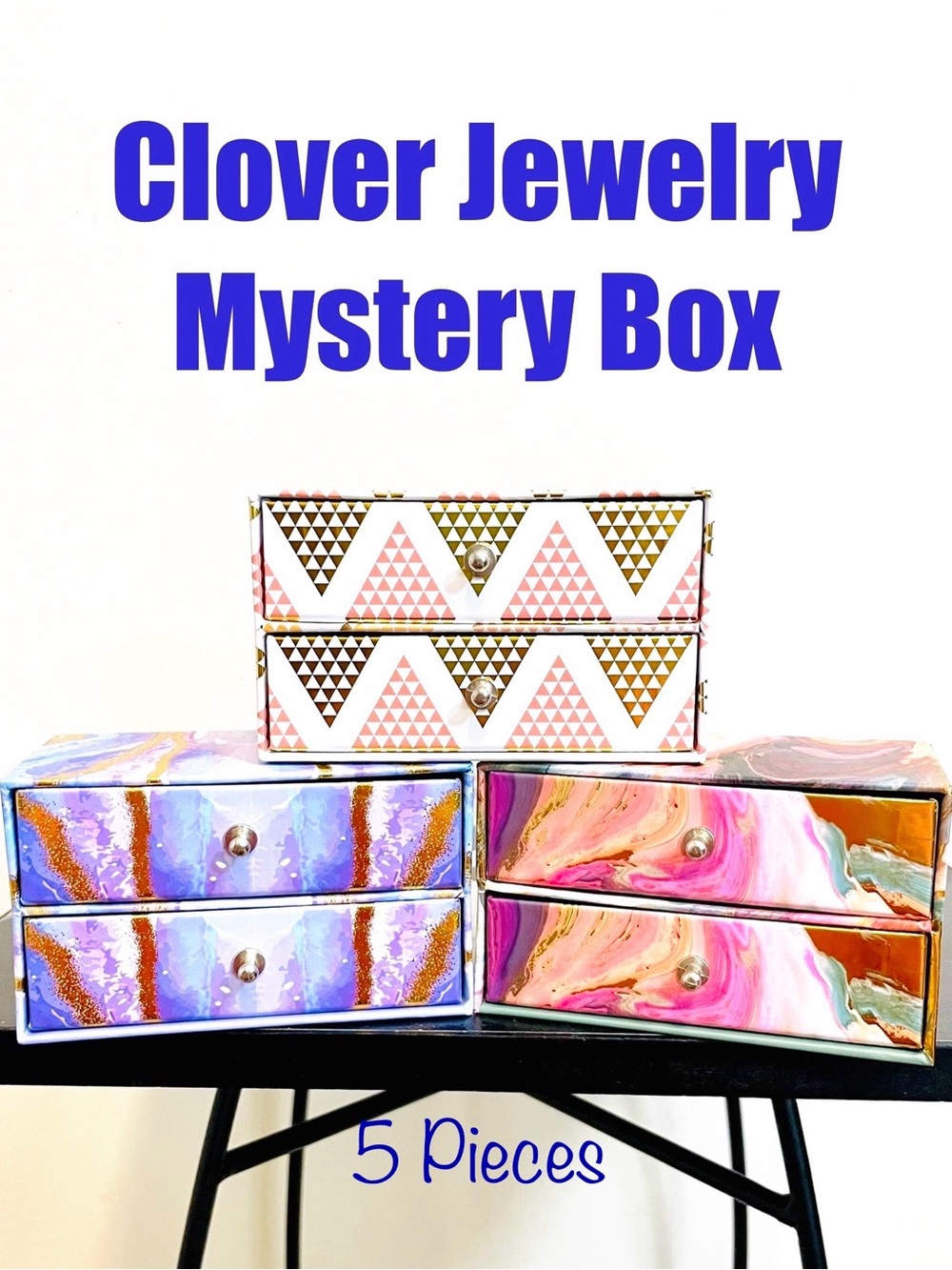 5 Pc Clover Jewelry Mystery Box In Jewelry Box - Gold Filled And Gold Plated